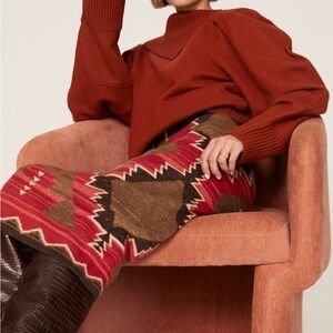Lauren Ralph Lauren Red and Brown Pencil Skirt